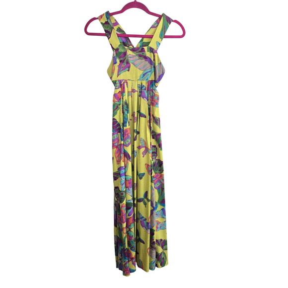Anthropologie The Piper Bandeau Maxi Dress Size XXS Green Butterfly Print - Picture 3 of 9